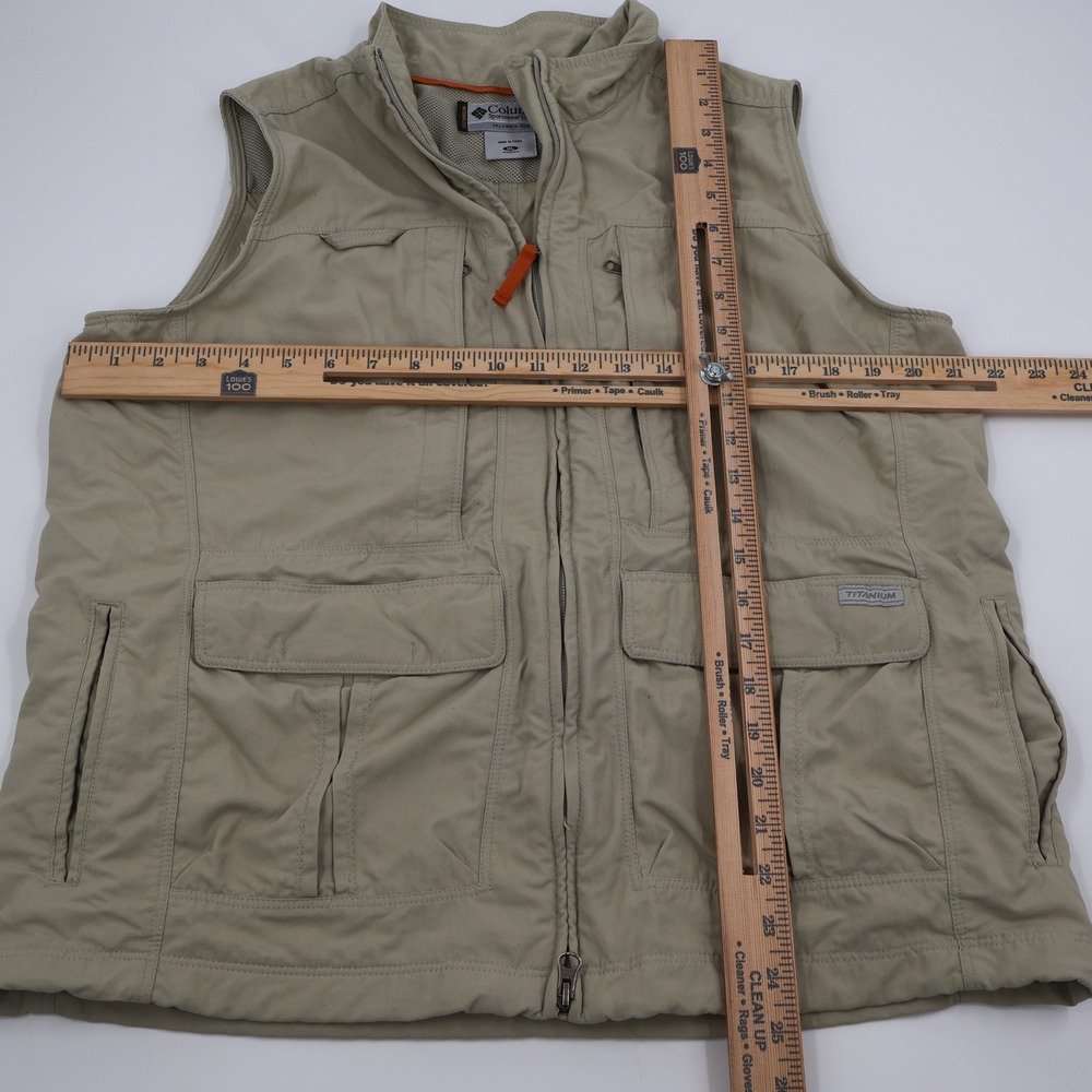 Columbia Titanium Utility Vest Womens XL Tan Multi-Pocket Gorpcore TL1017 - Picture 4 of 9